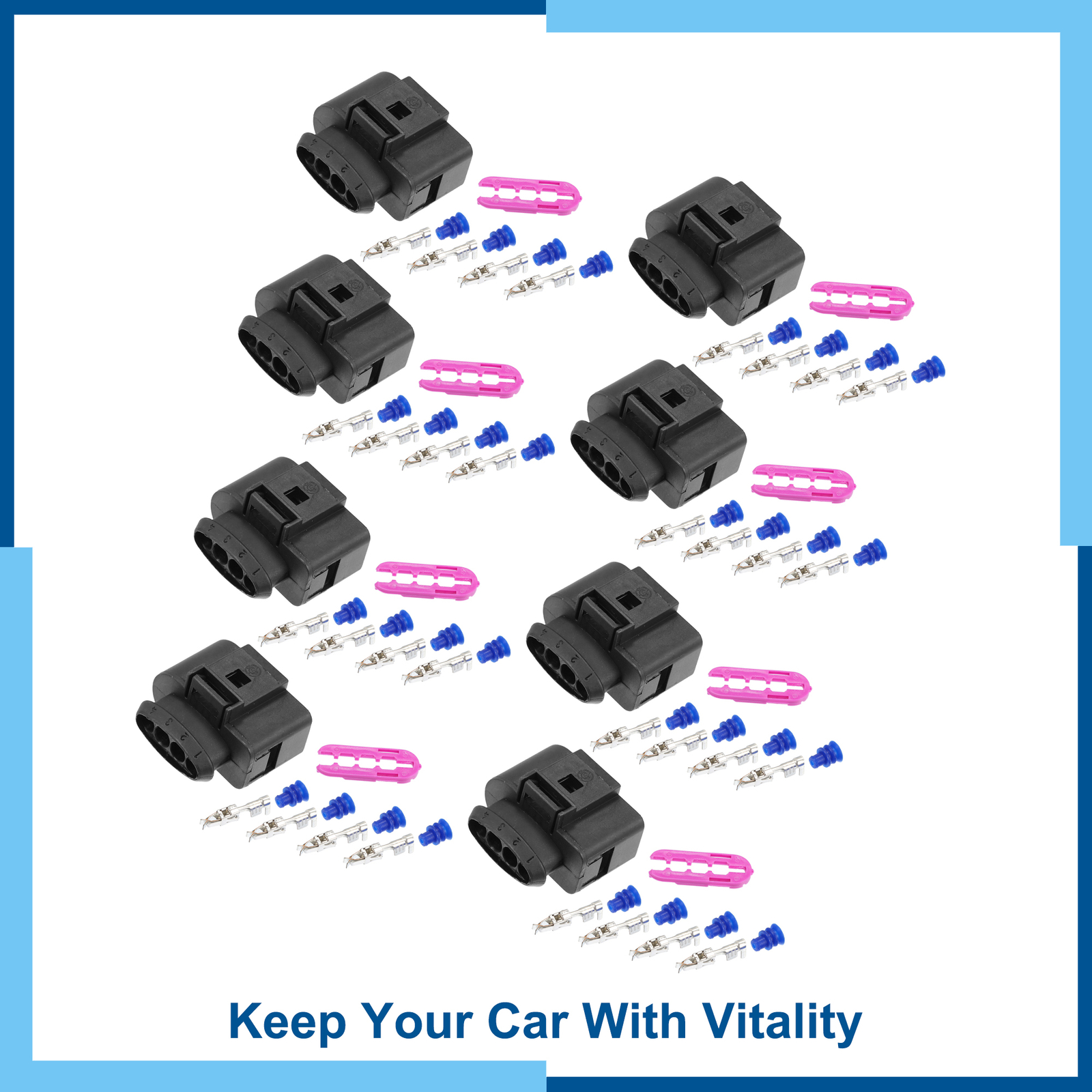 Pack (8) Coil Pack Connector Adapter Plug Clip Kit for VW for Audi for Skoda