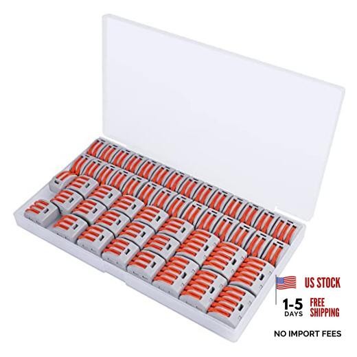 Lever Wire Electrical Connectors Nuts Assortment Kit with 28-12 AWG, 50 PCS