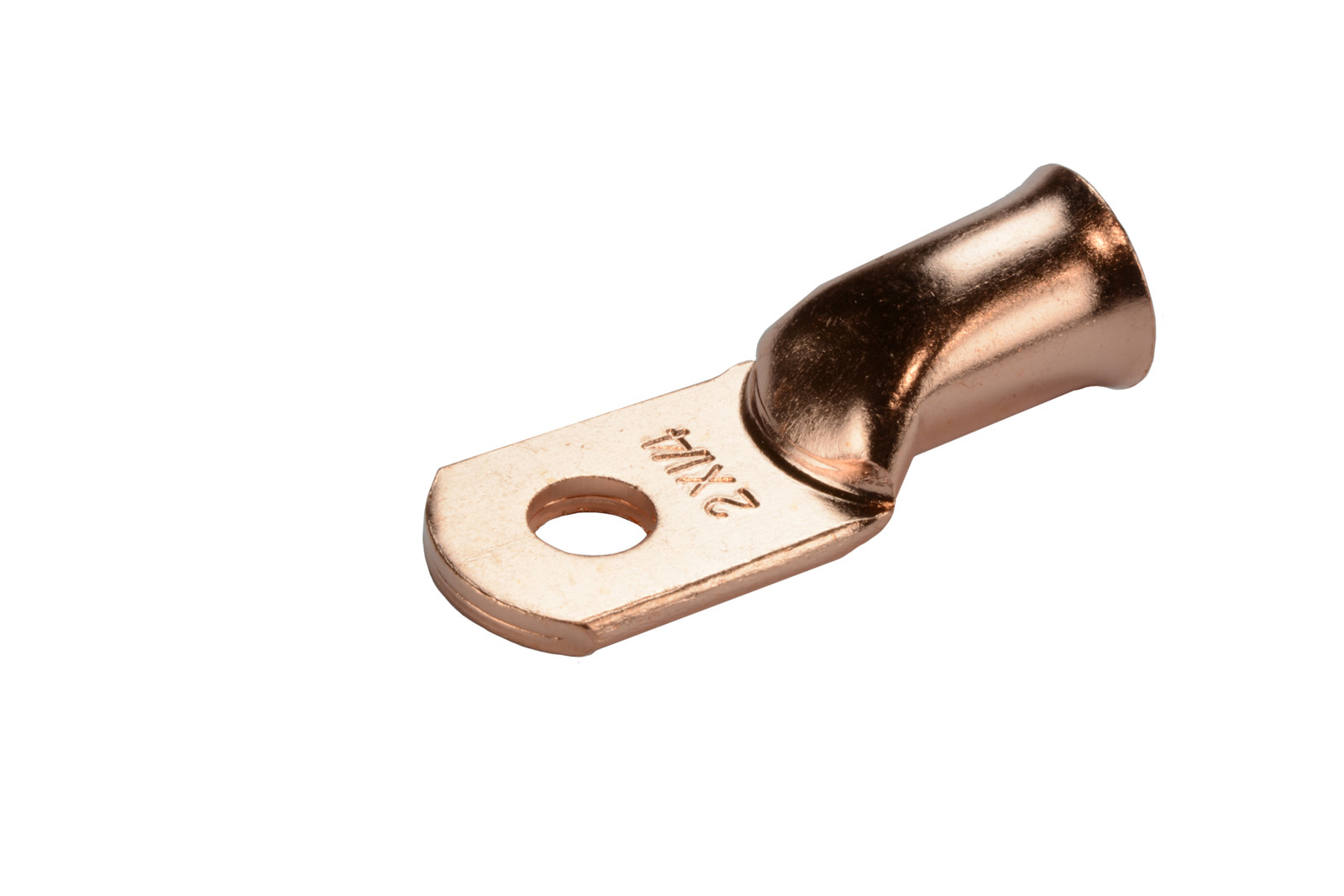 10 Lot 2 AWG 1/4″ Hole Ring Terminal Lug Bare Copper Uninsulated Gauge