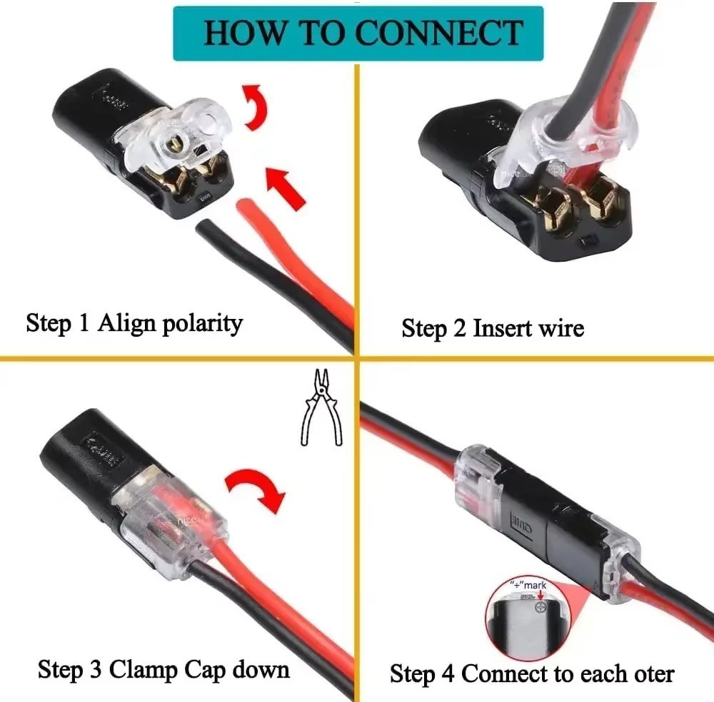 50X 2 Pin Waterproof Electrical Connector Car Automotive Wire Plug Terminal LOT