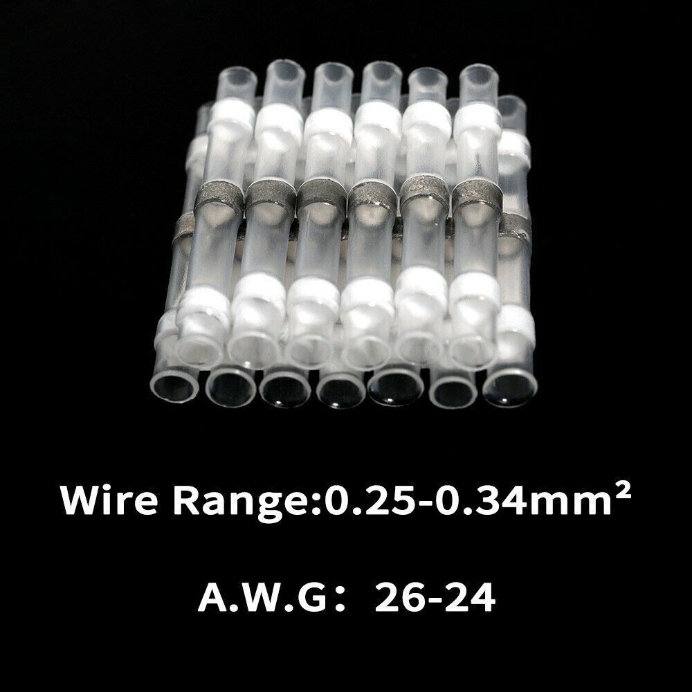 50-500X Solder Seal Sleeve Heat Shrink Butt Wire Connectors Terminals Waterproof