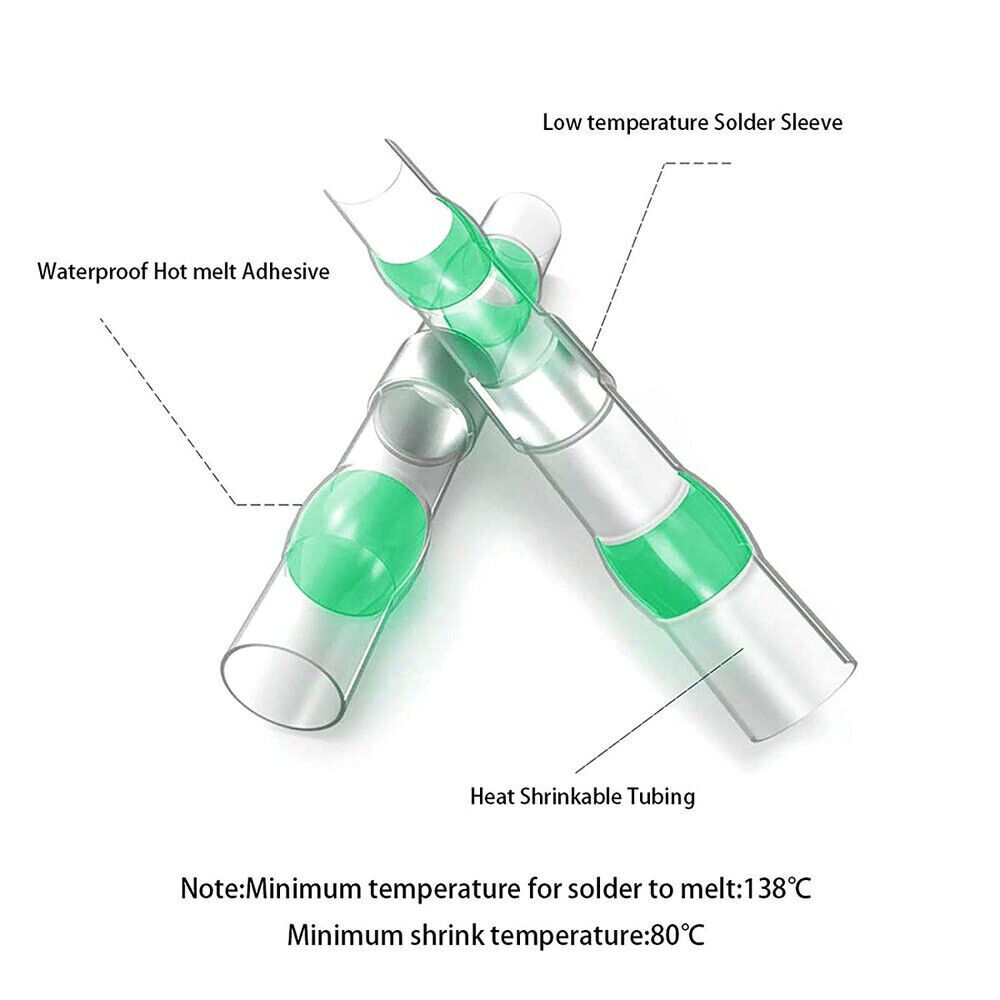 500X Waterproof18-16AWG Solder Sleeve Heat Shrink Tube Wire Terminal Connectors
