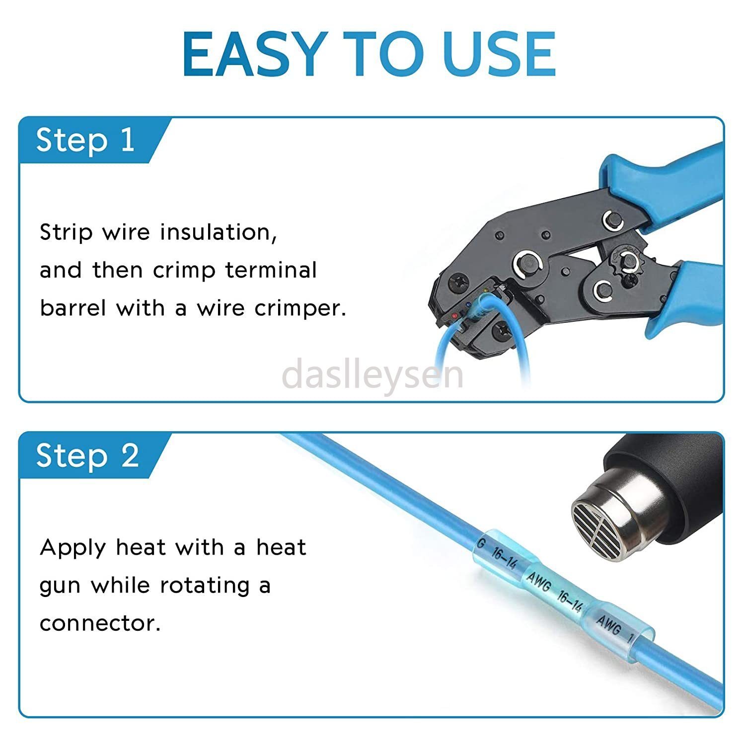 1000PCS Heat Shrink But Connector Waterproof Marine Electrical Wire Butt Splice