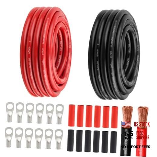 6 Awg Battery Power Cable -20FT Red + 20FT Black 6 Gauge 6AWG Red+black-20ft