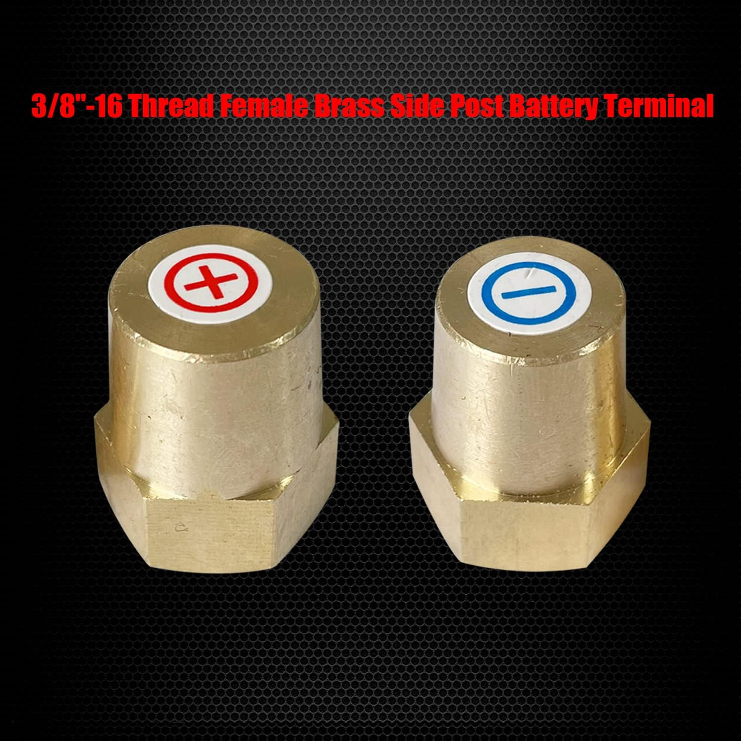 Ampper 3/8″-16 Thread Female Brass Battery Terminal Post Adapter Battery Termina