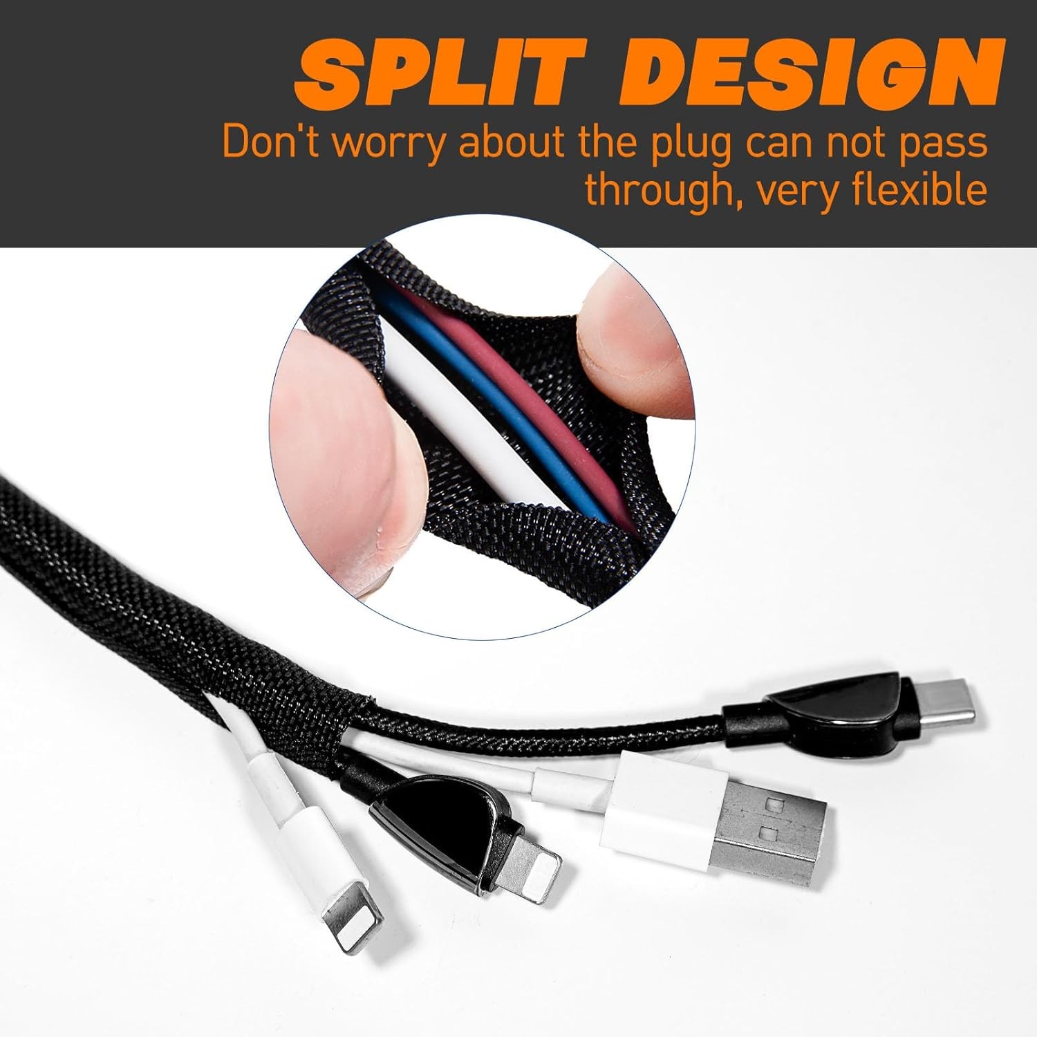 Braided Split-Sleeve Wire Loom for High-Temperature Automotive Harness Wrapping