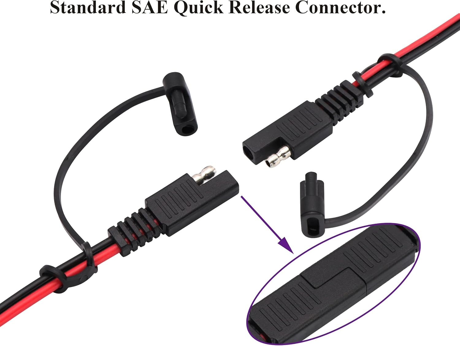 SAE to DC Power Connectors – 16AWG SAE Plug to DC 5.5Mm X 2.1Mm Female Adapter E