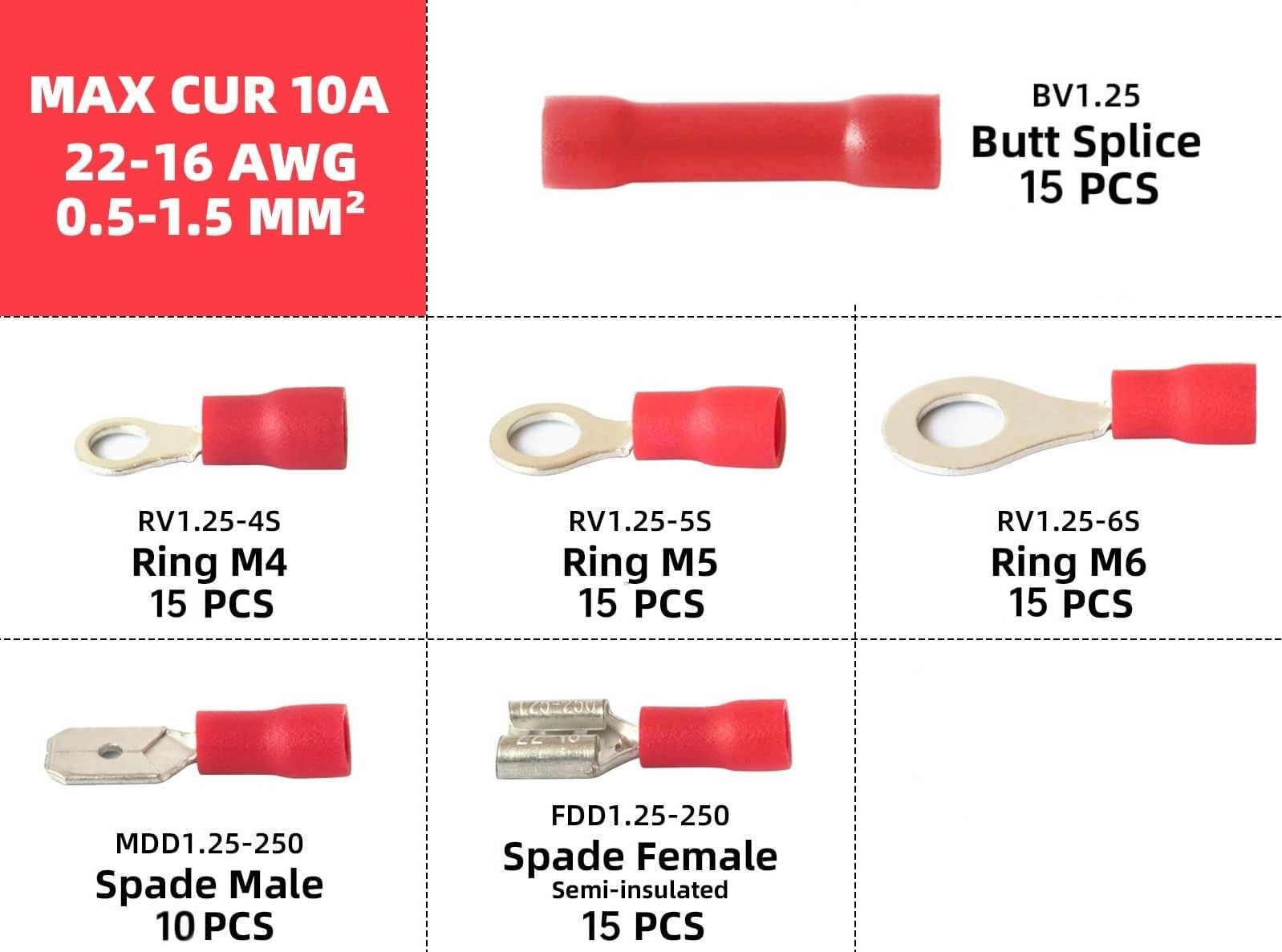 385PCS Solderless Wire connectors kit, Electrical Connector kit, Electrical T…
