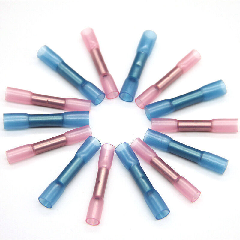 22-14 AWG Heat Shrink Crimp Terminals Splice Butt Wire Connectors Set 400/200PCS