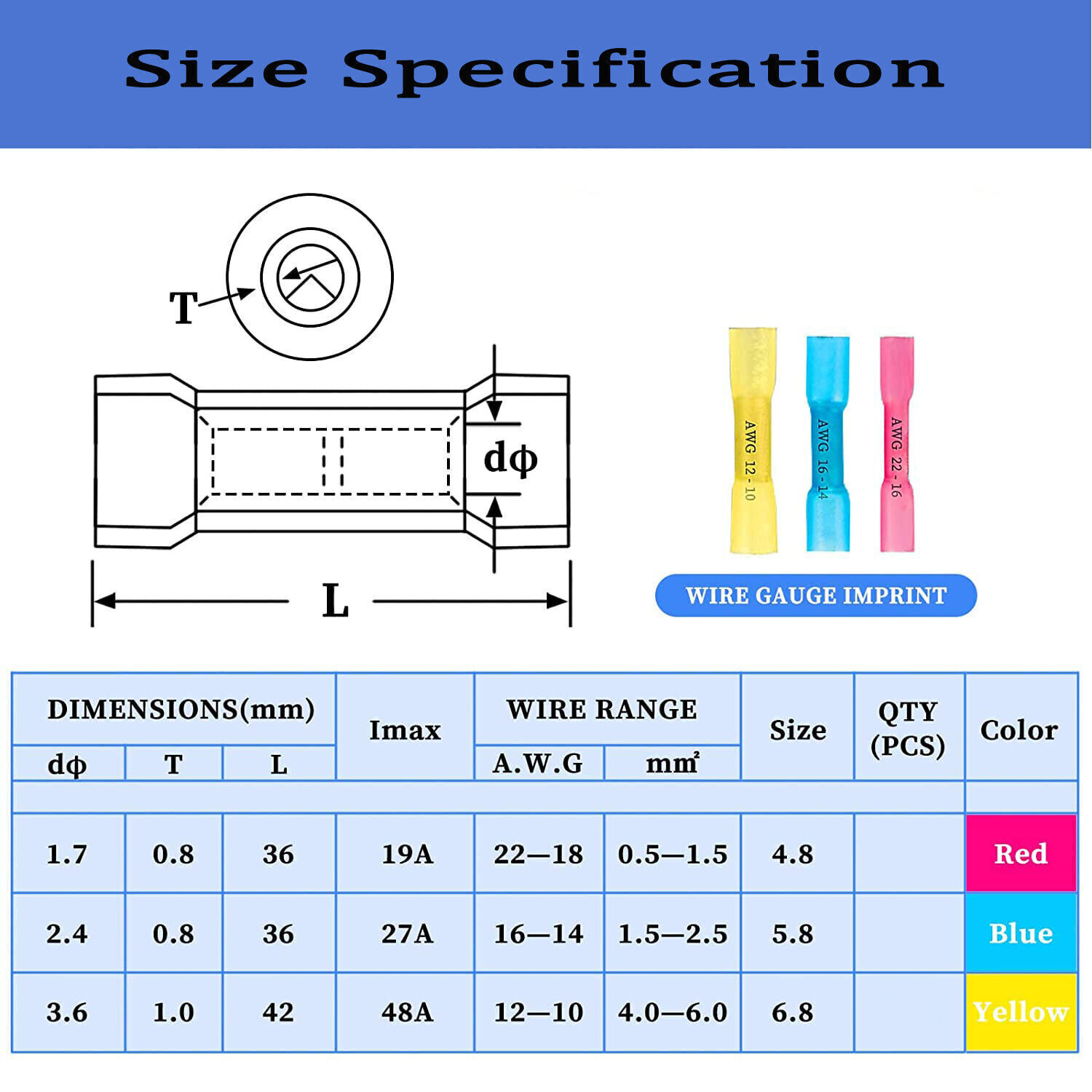 Waterproof Heat Shrink Butt Wire Splice Crimp Connectors Terminals Kit 400/100x