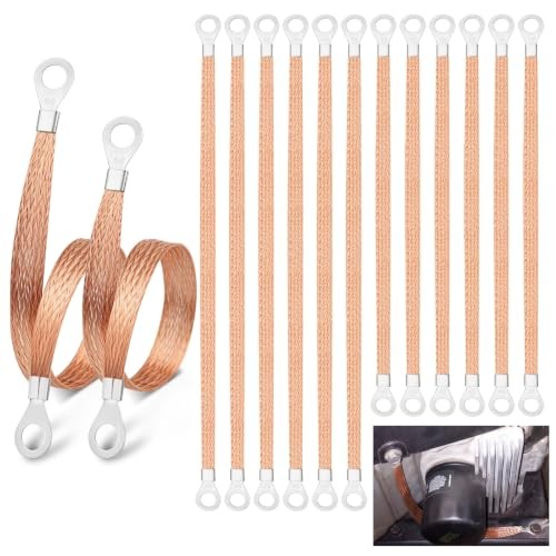 PCS Ground Straps, 10/Inch Universal 10 Inch+12 Inch (Copper Braided) 12