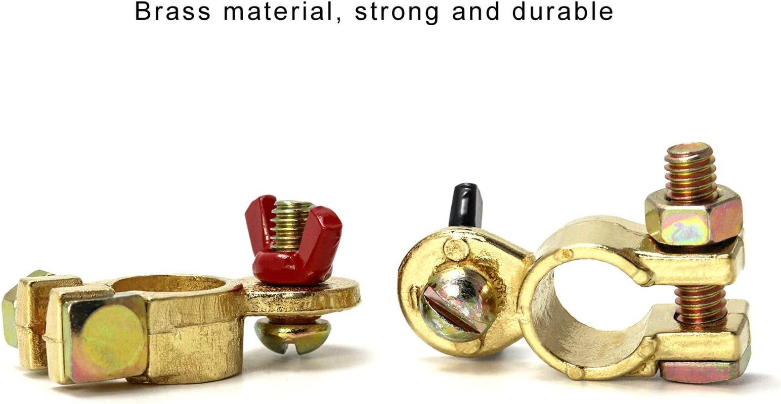 Brass Marine Grade Battery Terminal Top Post, 2 Pairs Battery Terminal Connector