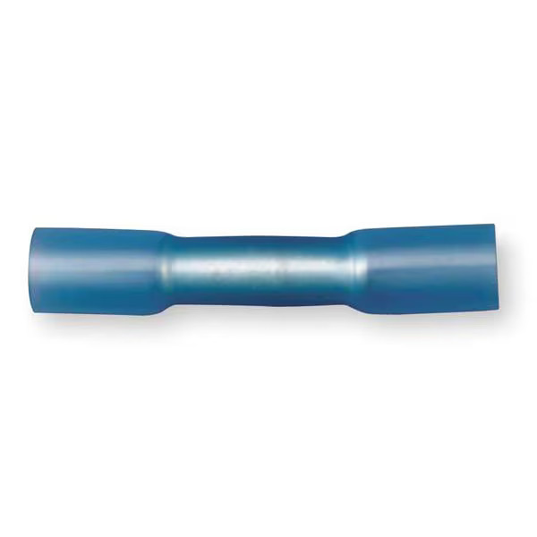3m Butt Splice Wire Connector, 14 AWG Max, Blue, Polyolefin Insulation, 600 V,