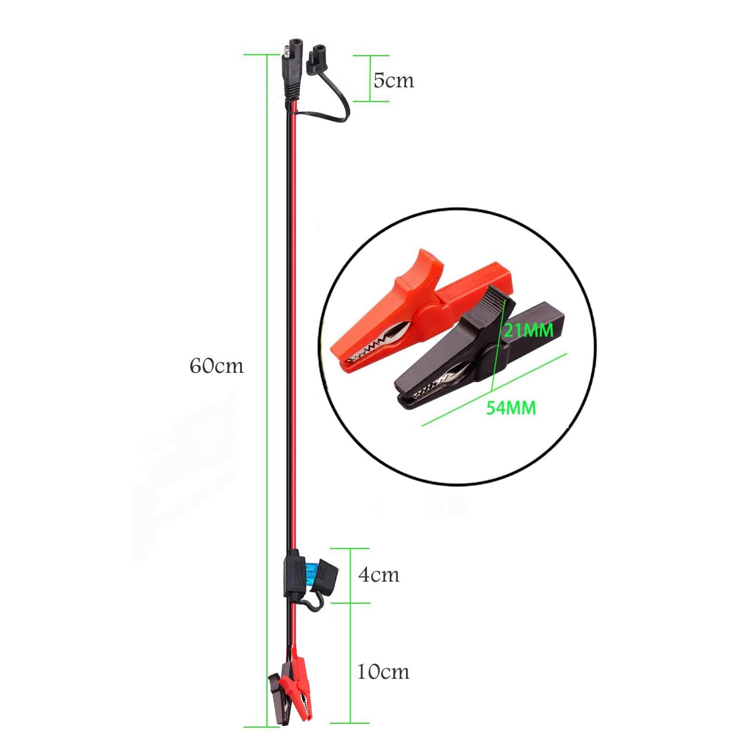 14AWG Battery Alligator Clips 2FT SAE Quick Release Adapter for Car Motorbike