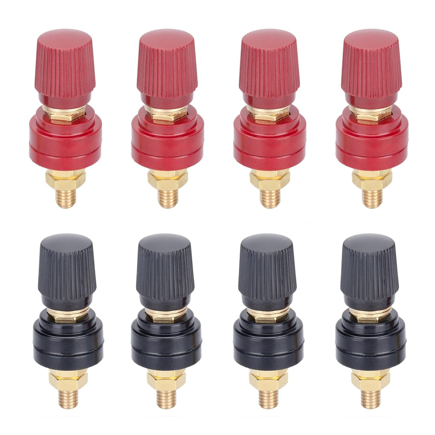 8PCS 1/4″ Pure Brass Junction Posts,M6 Screws Remote Battery Connector Terminal