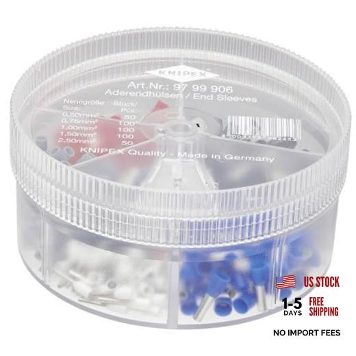 KNIPEX Assortment Boxes, with 450 Insulated Wire Ferrules, 0.5-2.5 mm², Single