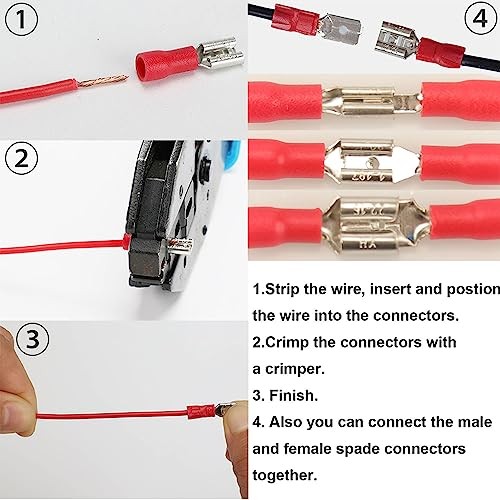 Feggizuli 330PCS Crimp Connectors, 2.8mm 4.8mm 6.3mm Male and Female 330pcs