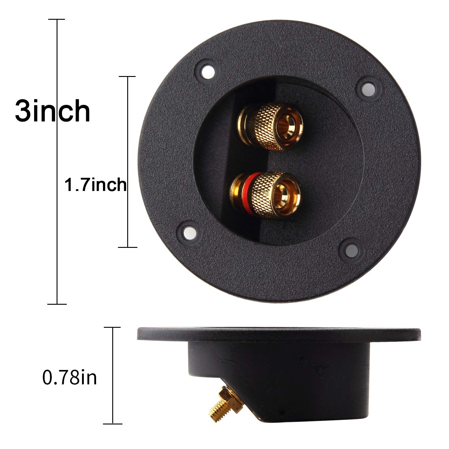 Arroyner 5Pcs 3-Inch Speaker Box Terminal Cup DIY 2-Way Black-5pcs