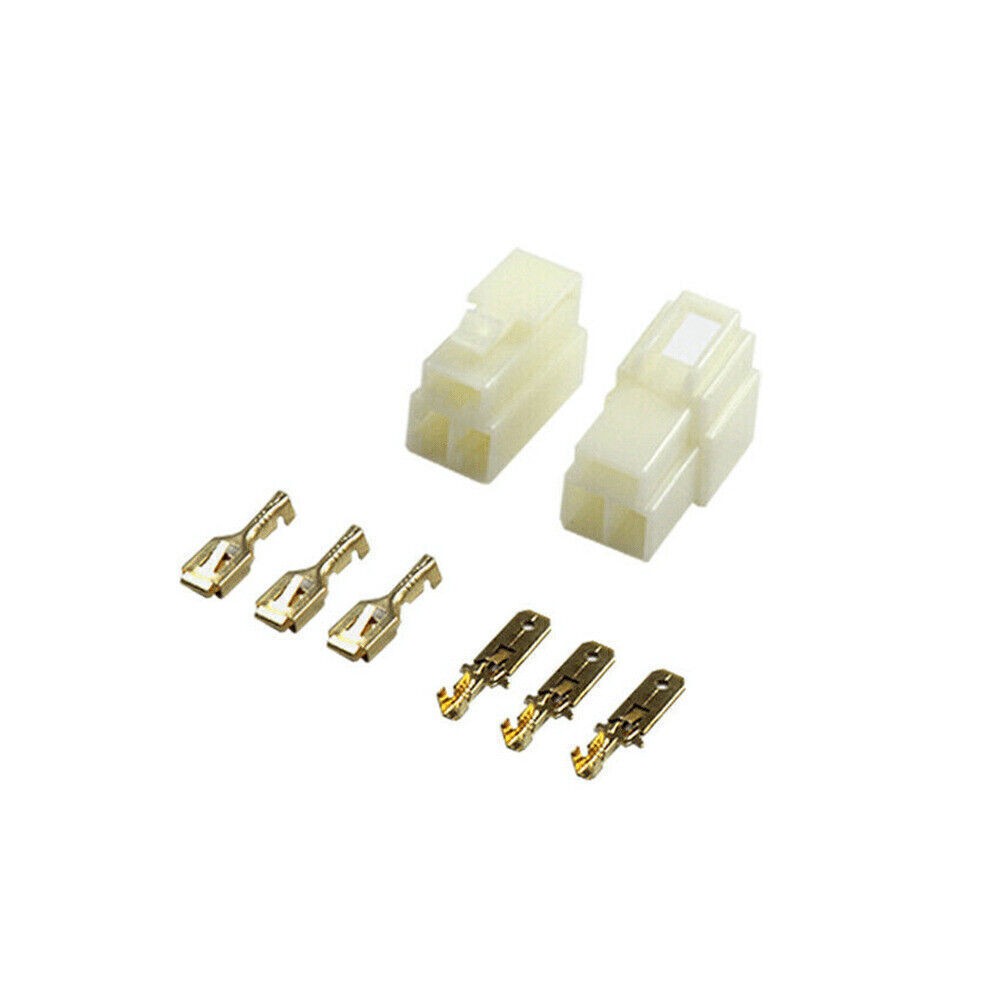 5 Sets Motorcycle 3 Pin Plug Electrical Wire Connectors 6.3mm Spade Terminal Kit