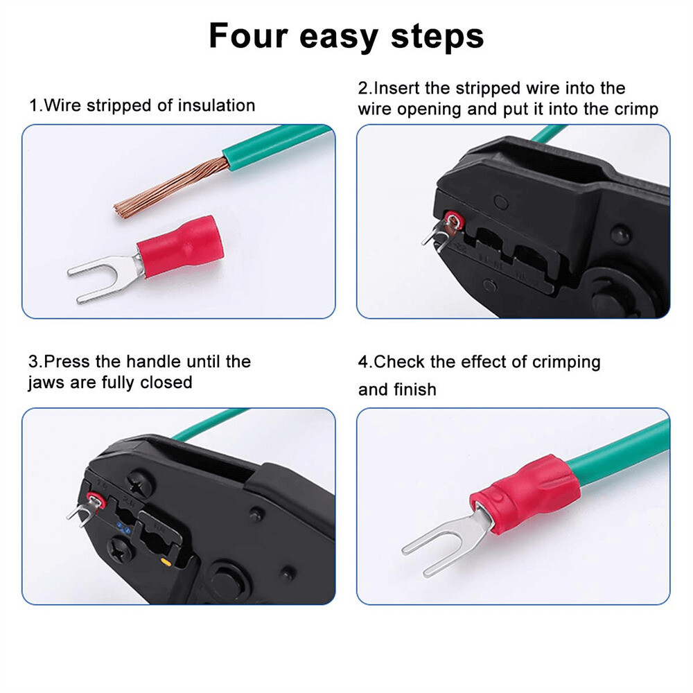 22-16 Gauge Red Fork Spade Terminals Vinyl Insulated Crimp Wire Connectors