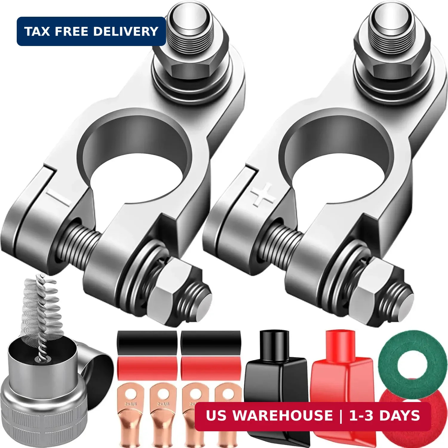 SUNMORN Battery Terminal Connectors, Complete kit Battery Terminals, Brush, with