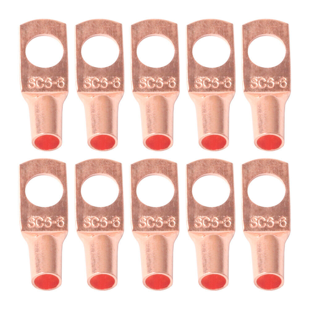5/10/20x SC4-4~SC50-12 Battery Bare Copper Ring Lug Terminals Connector Kit Wire