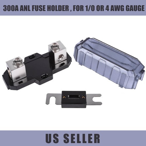 300AMP ANL FUSE HOLDER INLINE FOR CAR AUDIO-WITH 300 ANL FUSE FOR 1/0 OR 4 GAUGE