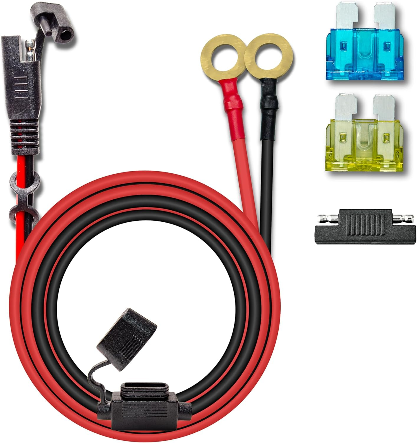 10AWG 10FT Charger Cable, SAE to O Ring Terminal Quick Disconnect Harness, 2 Pin