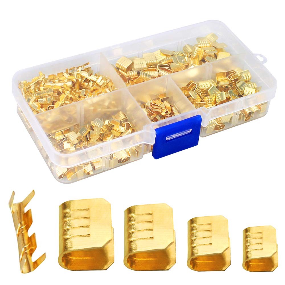 500Pcs U Shape Copper Terminals Crimp Kit – Non-Insulated Assortment Cable Wire