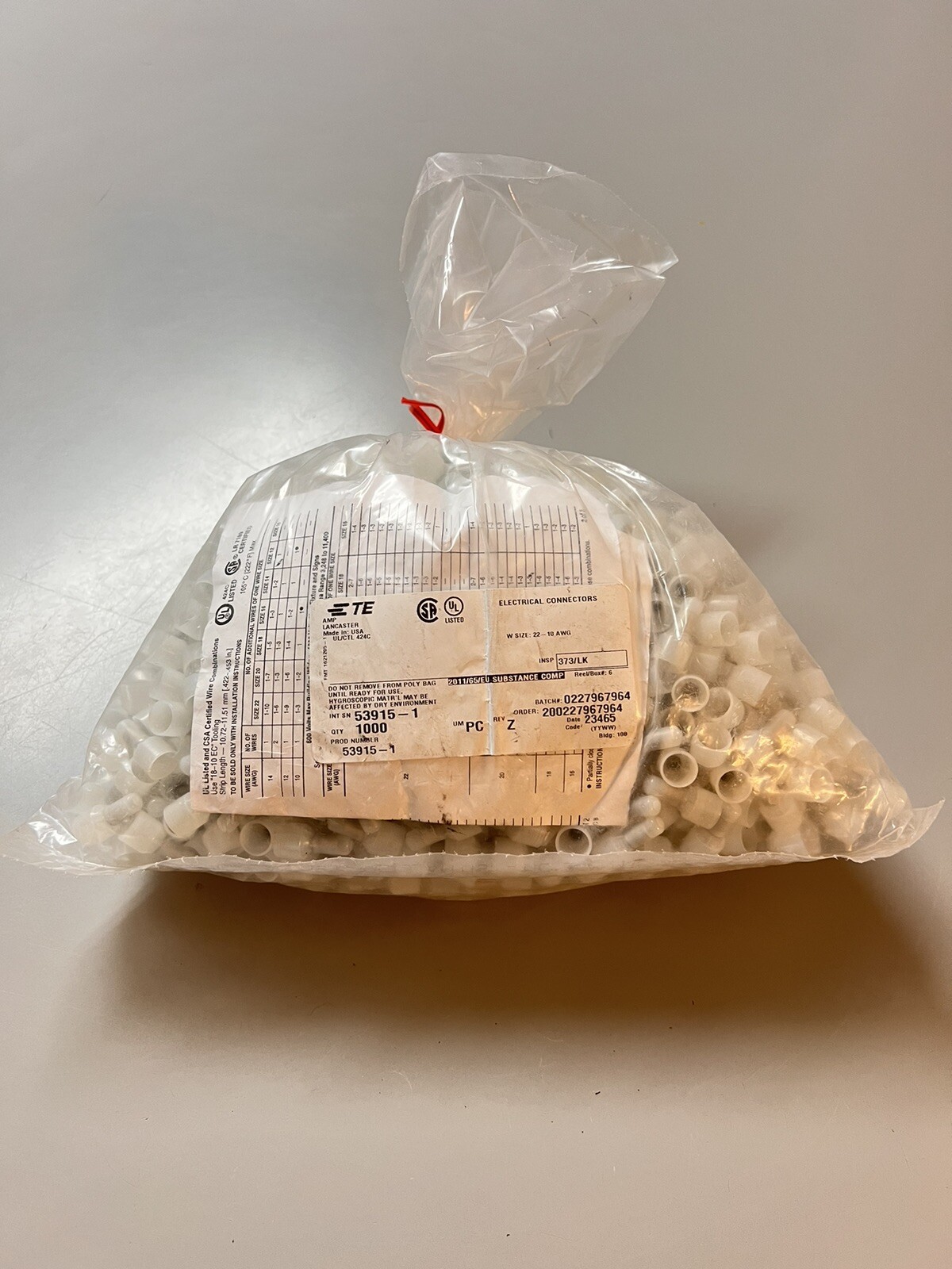 ETE 53915-1 Closed End Splice Crimp 22 AWG/ 10 AWG 6.64mm Bag Of 1000