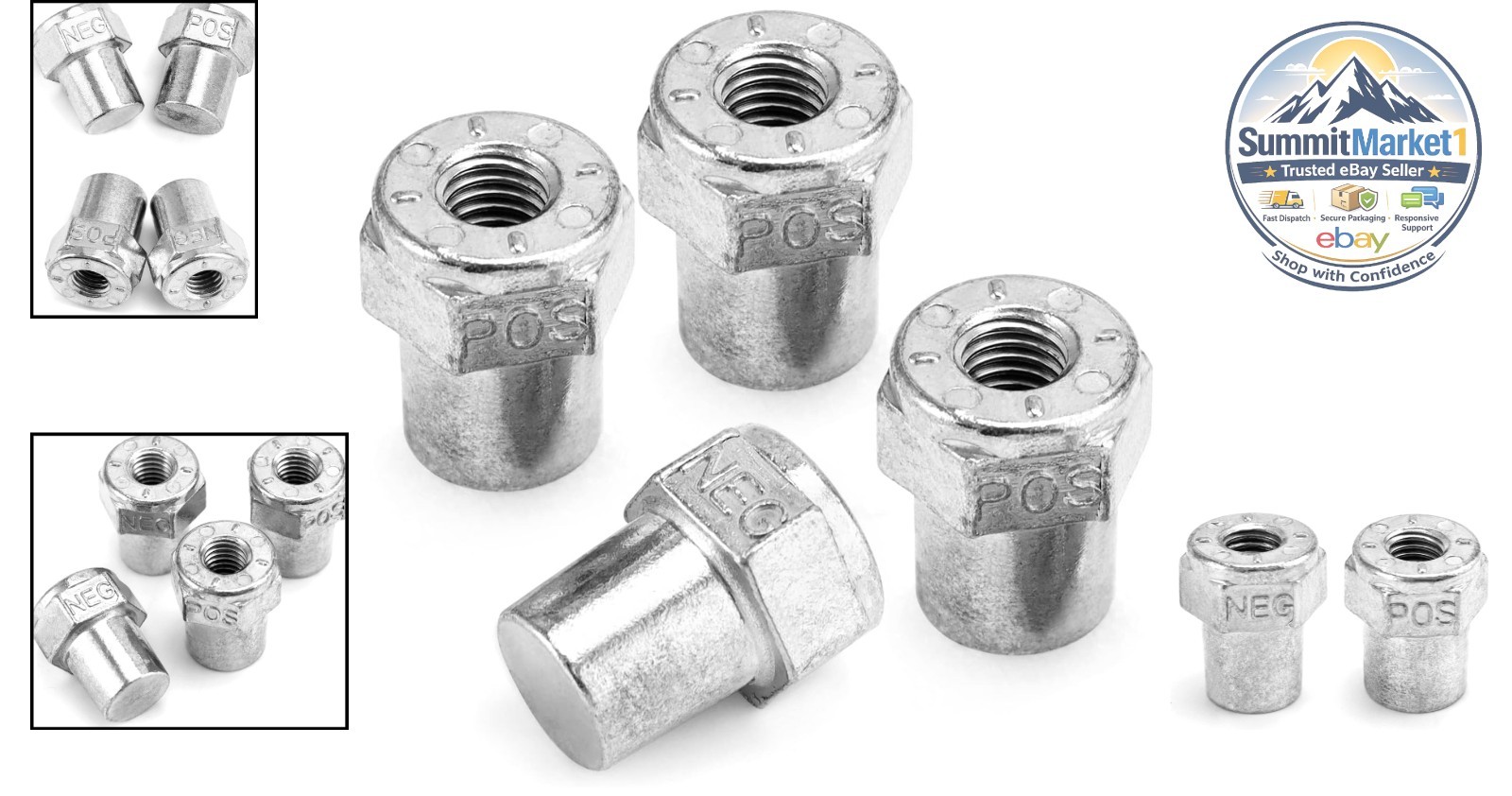 Car Battery Post Terminal Adapter 2 Pair Zinc Alloy 3/8 Female Stud 8mm