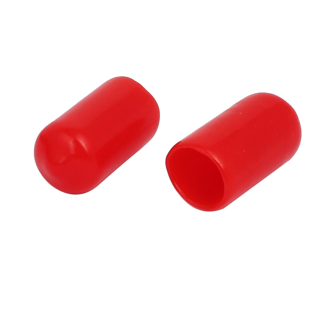 100 Pcs 10mm ID Rubber Insulated End Cap Screw Thread Protector Cover Red