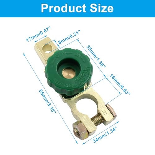 2 Pack Top Post Battery Master Disconnect Switch – Battery Terminal Green
