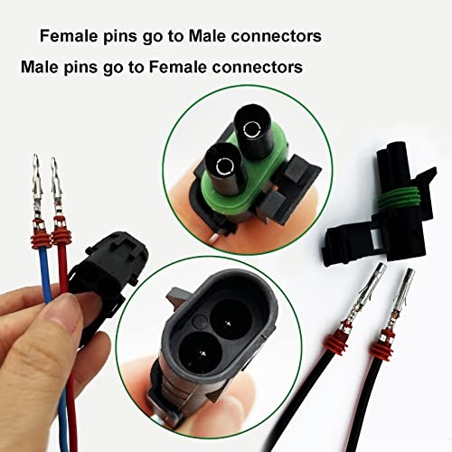 15 Kits 2 Pin Connector Weather Pack Connectors Kit Automotive 18-14AWG 15Set