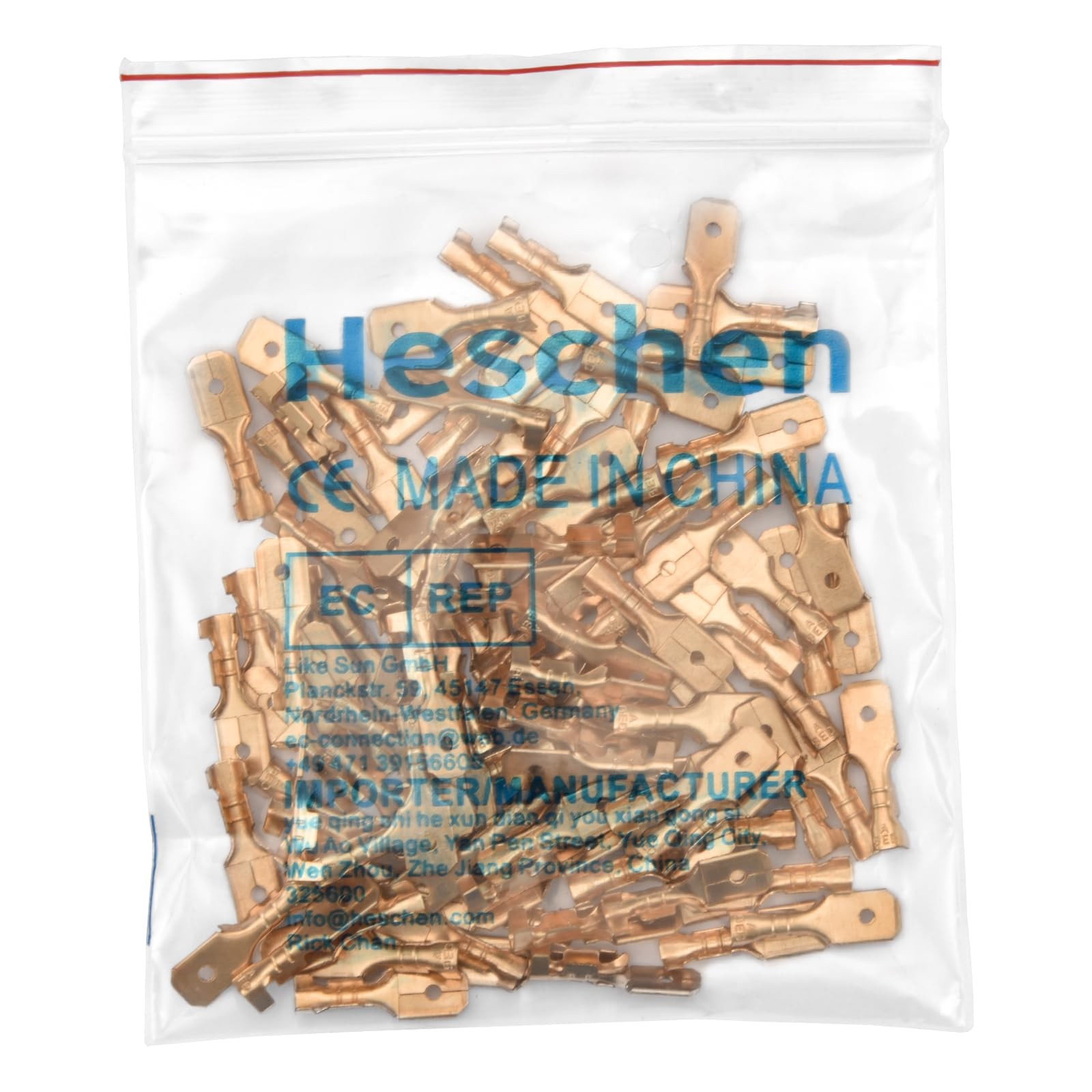 100 PCS 6.3mm Male Spade Quick Splice Non Insulated Electrical Crimp Connector