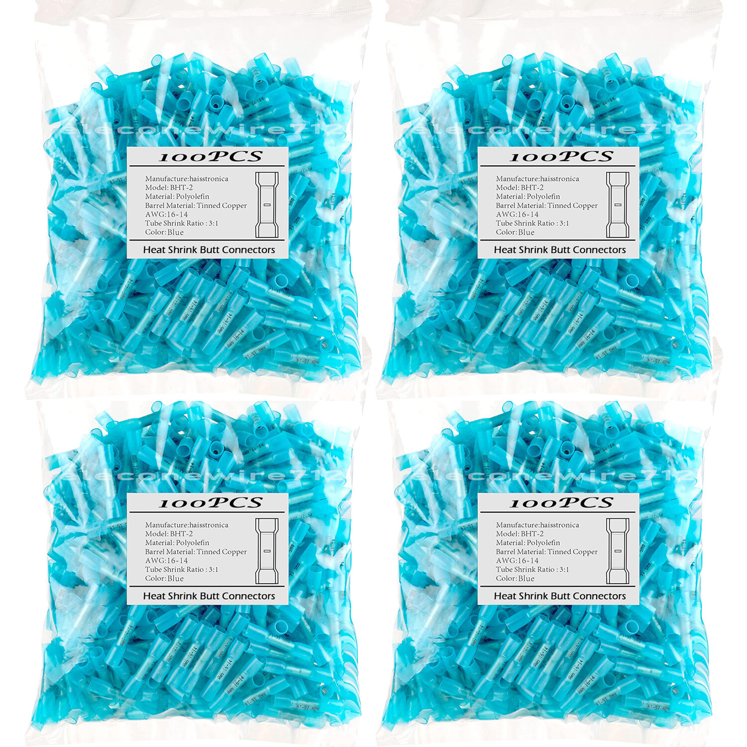 600/100 Heat Shrink Waterproof Wire Connectors 14-16AWG Butt Seal Terminals Kit