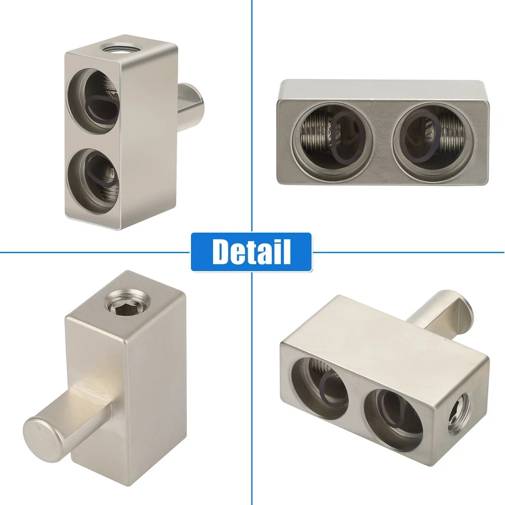 2PCS Dual 1/0 AWG to 1/0 Amp Input Reducer Car Audio Power Ground Wire Adapter
