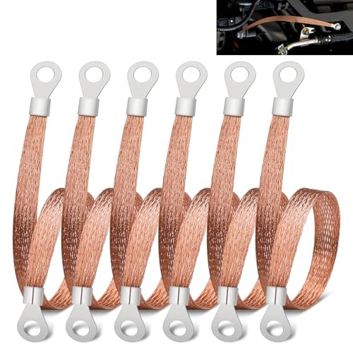 6 PCS Universal Automotive Braided Copper Ground Copper Braided 6 Pcs 12 Inch