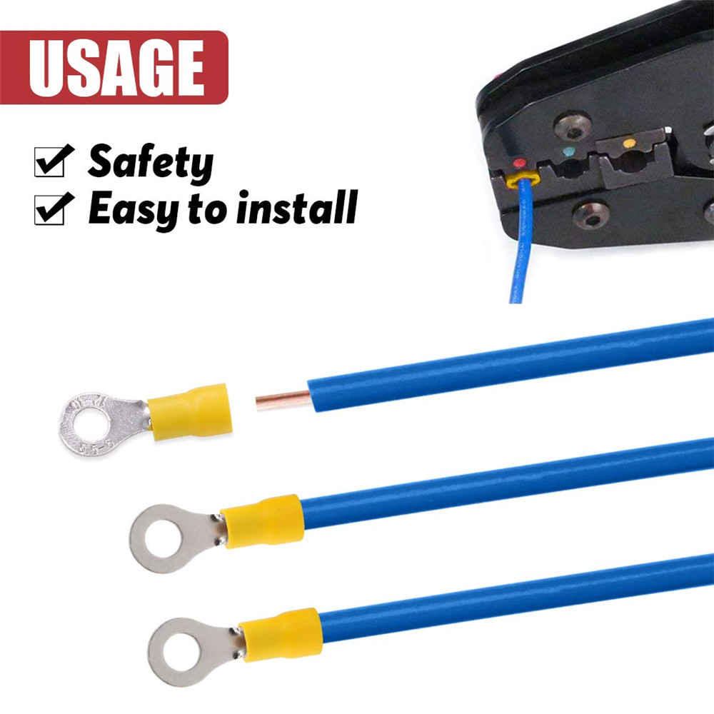 1000Pcs RV5.5-6 Insulated Ring Terminal Electrical Wire Crimp Connector AWG12-10