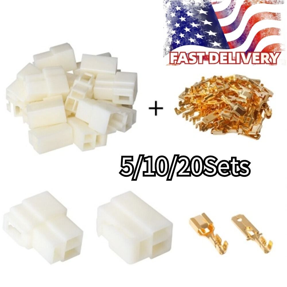 5-20sets 6.3mm Electrical wire Connector 3P Male Female Motorcycle terminal plug
