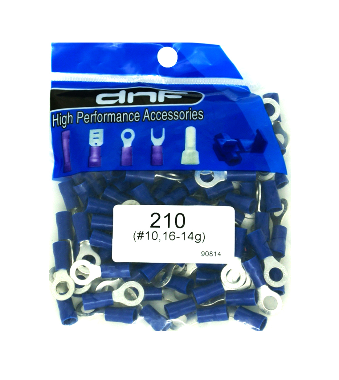 100 PACK 16-14 GAUGE BLUE CAR GROUND WIRE RING TERMINALS CONNECTORS #10