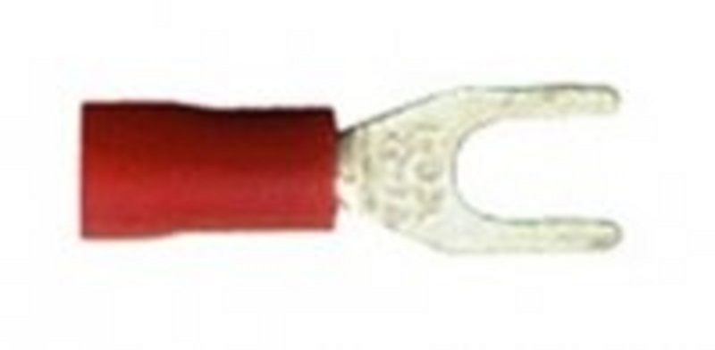 #6 Red Vinyl Insulated Fork/Spade Terminal Connectors 22-18 GAUGE