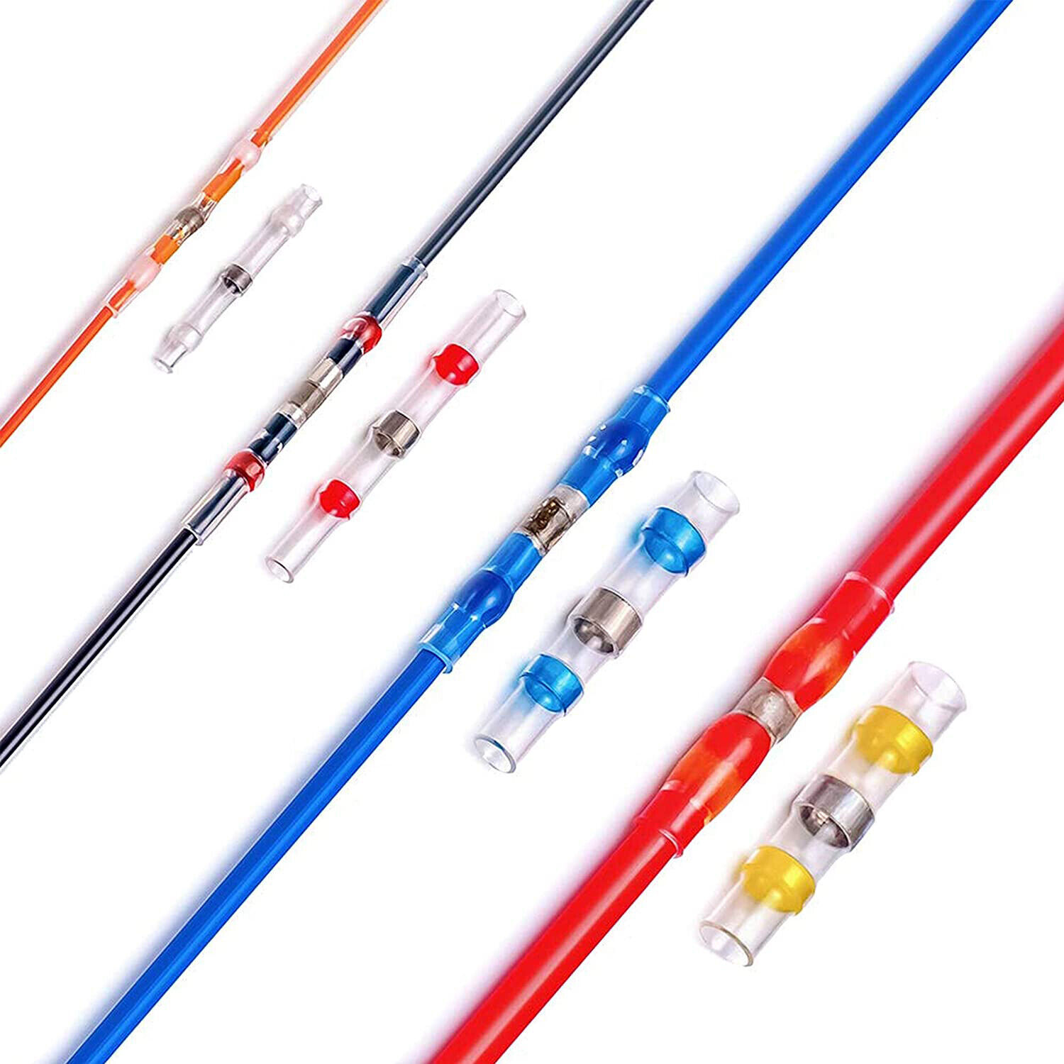 150PCS Solder Sleeve Seal Heat Shrink Butt Wire Connectors Terminals Waterproof