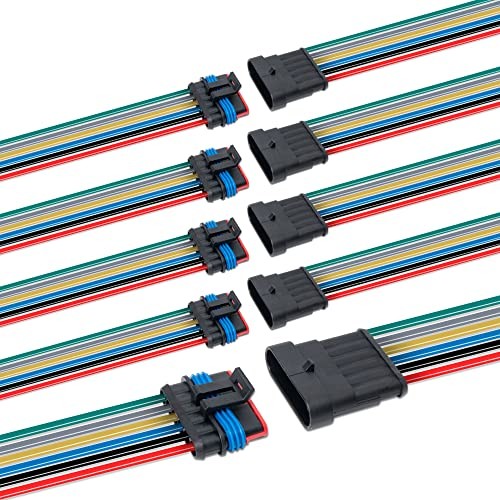 16 AWG Waterproof Wire Connectors Plug – 1.5mm Terminal – 6 Pin Way – Blue