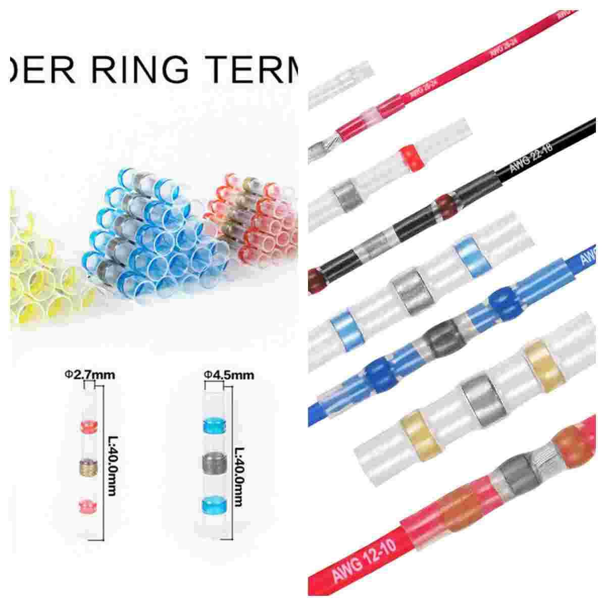 Waterproof Solder Seal Heat Shrink Sleeve Wire Butt Terminals Connectors 1000Pcs