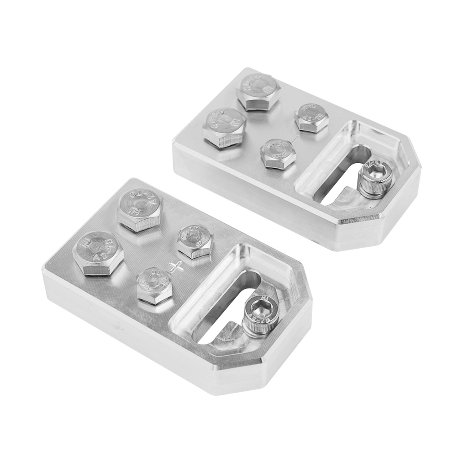 Aluminum 4 Spot Flat Battery Terminals Car Audio Modification Bolt Use Only