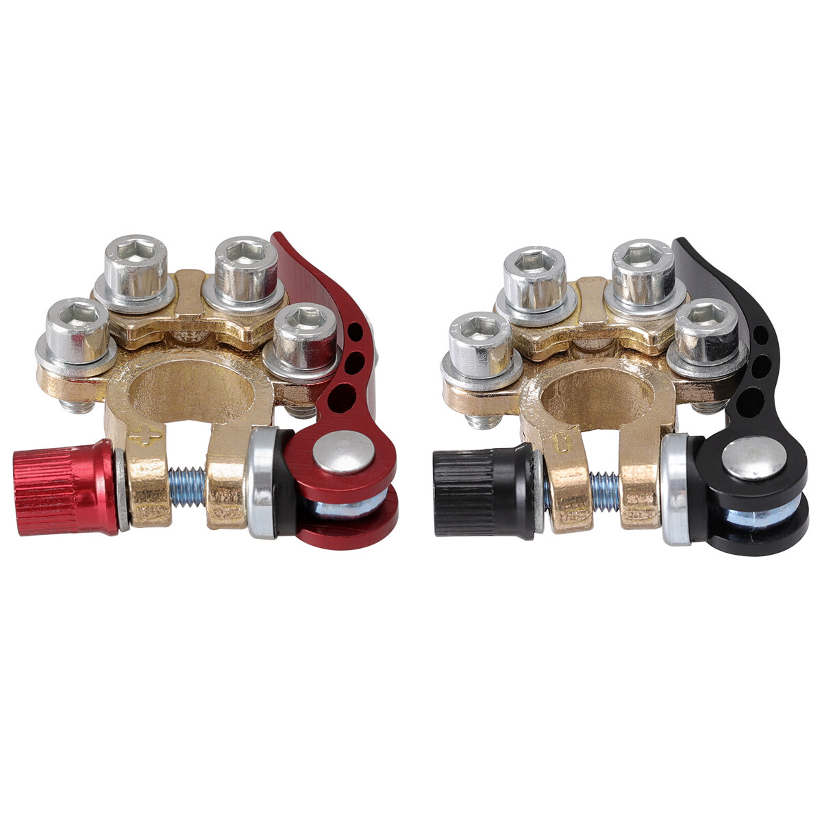 4 X Battery Terminal Clamp Connectors 4 Way Quick Release Adjust Disconnect Tool