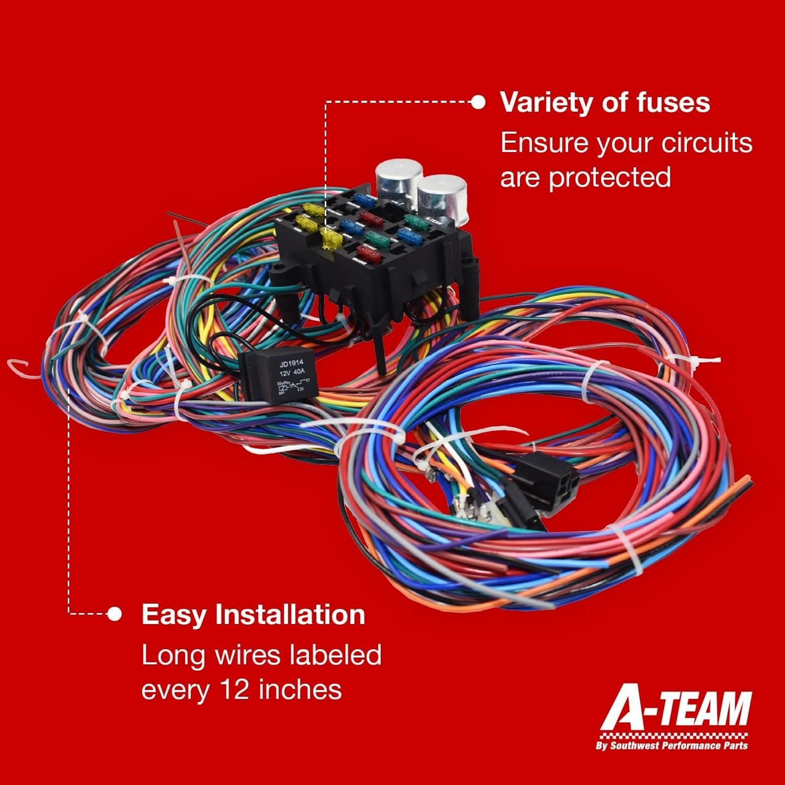A-Team Performance – 12-Circuit Standard Universal Wiring Harness Kit – Muscle C