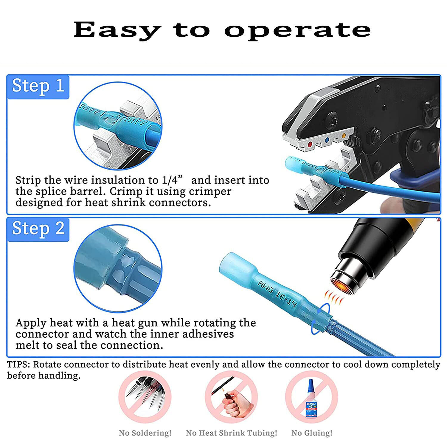 400/100x Waterproof Heat Shrink Butt Wire Splice Crimp Connectors Terminals Kit