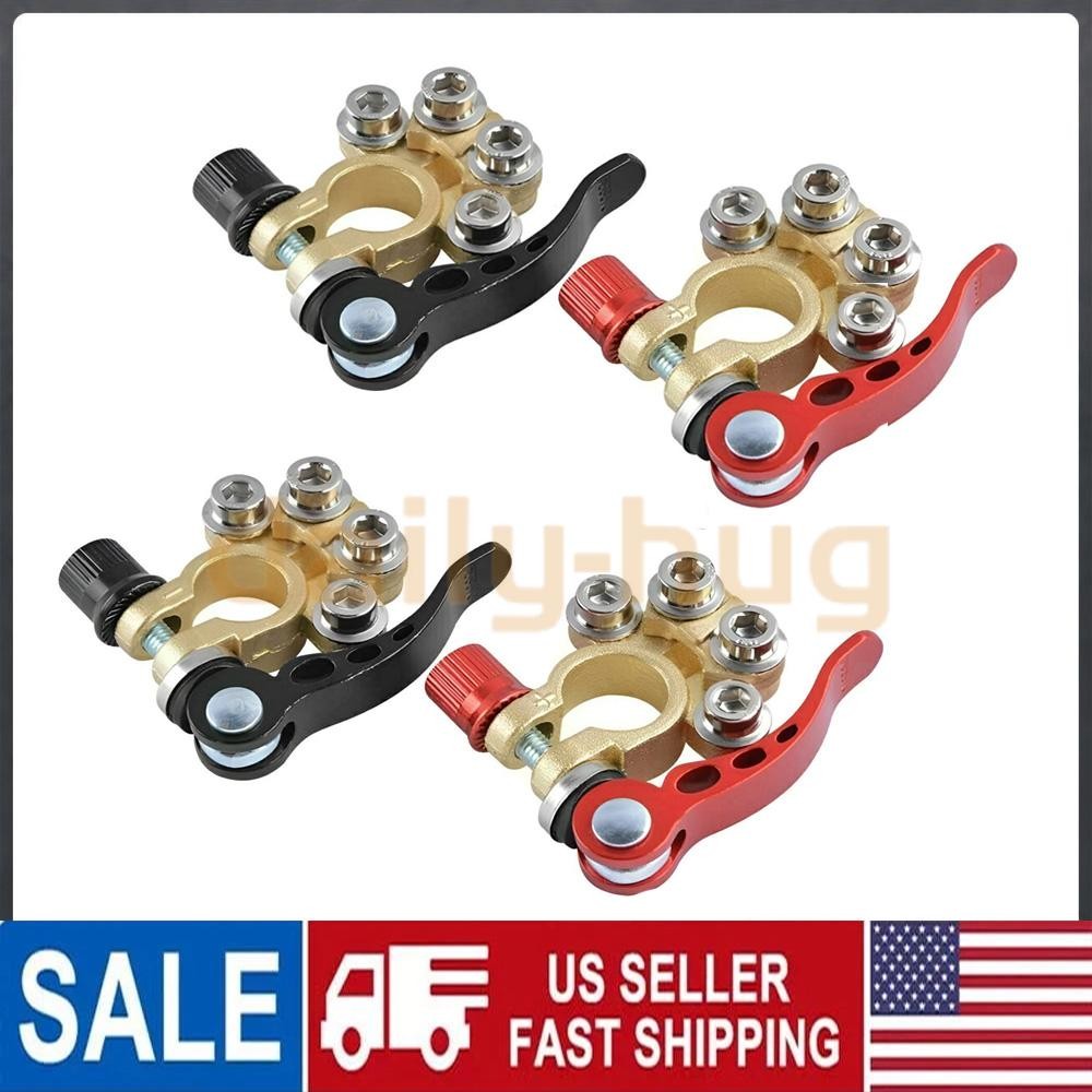 4pcs Car Battery Terminals Connector Clamp Quick Release Adjust Disconnect Tool